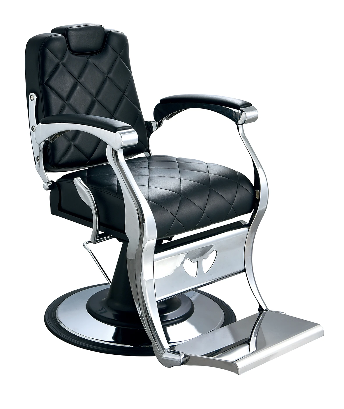 Custom Durable Black and Gold Hair Salon Chair Wholesale Luxury Vintage Barber Chair for Hair Salon