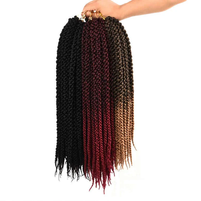 
Crochet Box Braids Hair 3Packs 22Inch Long Pre-Twists Style Ombre Jumpo 3D Medium Crochet Hair Synthetic Braiding Hair 