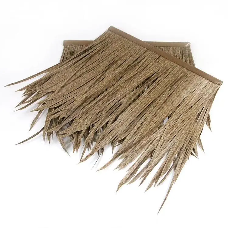 Factory wholesale decorative thatch plastic courtyard synthetic lawn thatch synthetic thatch tiles for roof