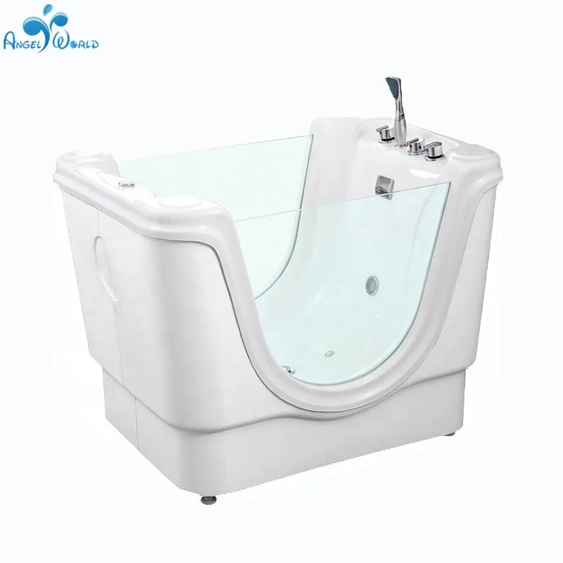 High Quality Indoor Freestanding Acrylic Bubble Massage Whirlpool Baby Bath Tub With Waterfall  Baby Spa