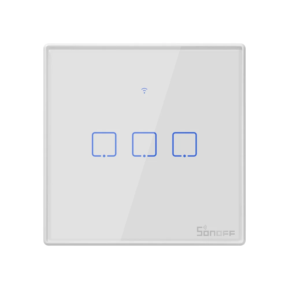 Интеллектуальный выключатель света SONOFF T2EU 3C TX Wi-Fi/RF/APP/голос настенный сенсорный 3Gang дистанционное управление таймер умный дом работает с