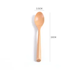 High Quality 100% Natural Wood Fork And Spoon Set Dessert Spoon Fruit Fork Wooden Cutlery Set