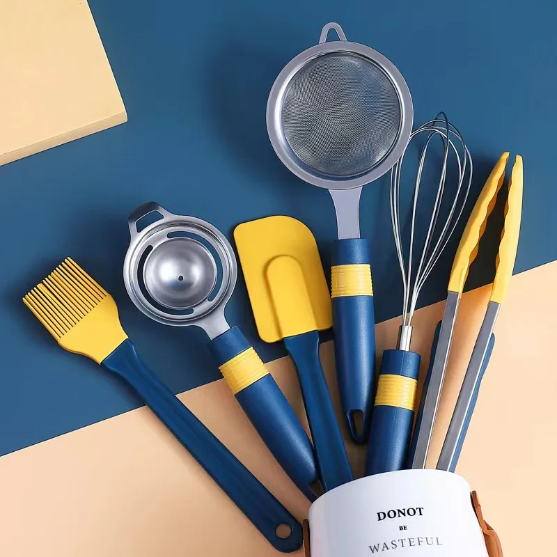 New Arrival Sustainable 6pcs/Set Utensils Stocked Long Silicone Cooking Utensil Set  Kitchen Accessories Heat Resistant