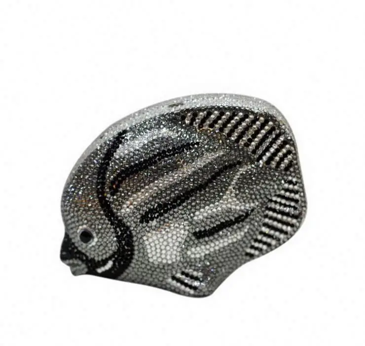New Design Luxury Crystal Clutches Bags Rhinestone Clutch Bag  Fish Shape Clutch Handbags Wedding Party Purse