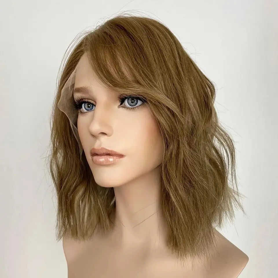 Supplier Price Raw Indian Virgin 14 Inches Honey Blonde Color Princess Quality Luxury Human Hair Wig 10a Human Hair Jewish Wigs