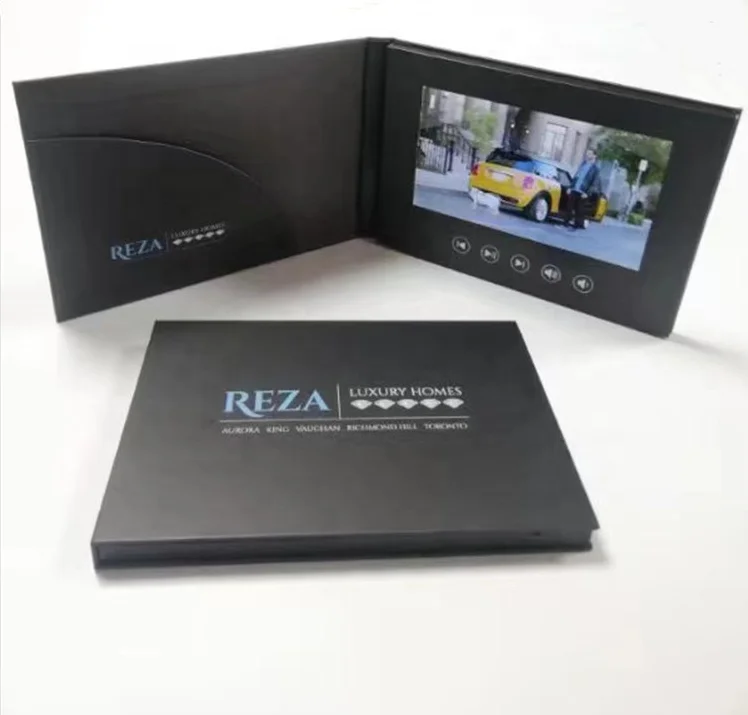 7 Inch Digital LCD Screen Hardcover Video Brochure with Pocket