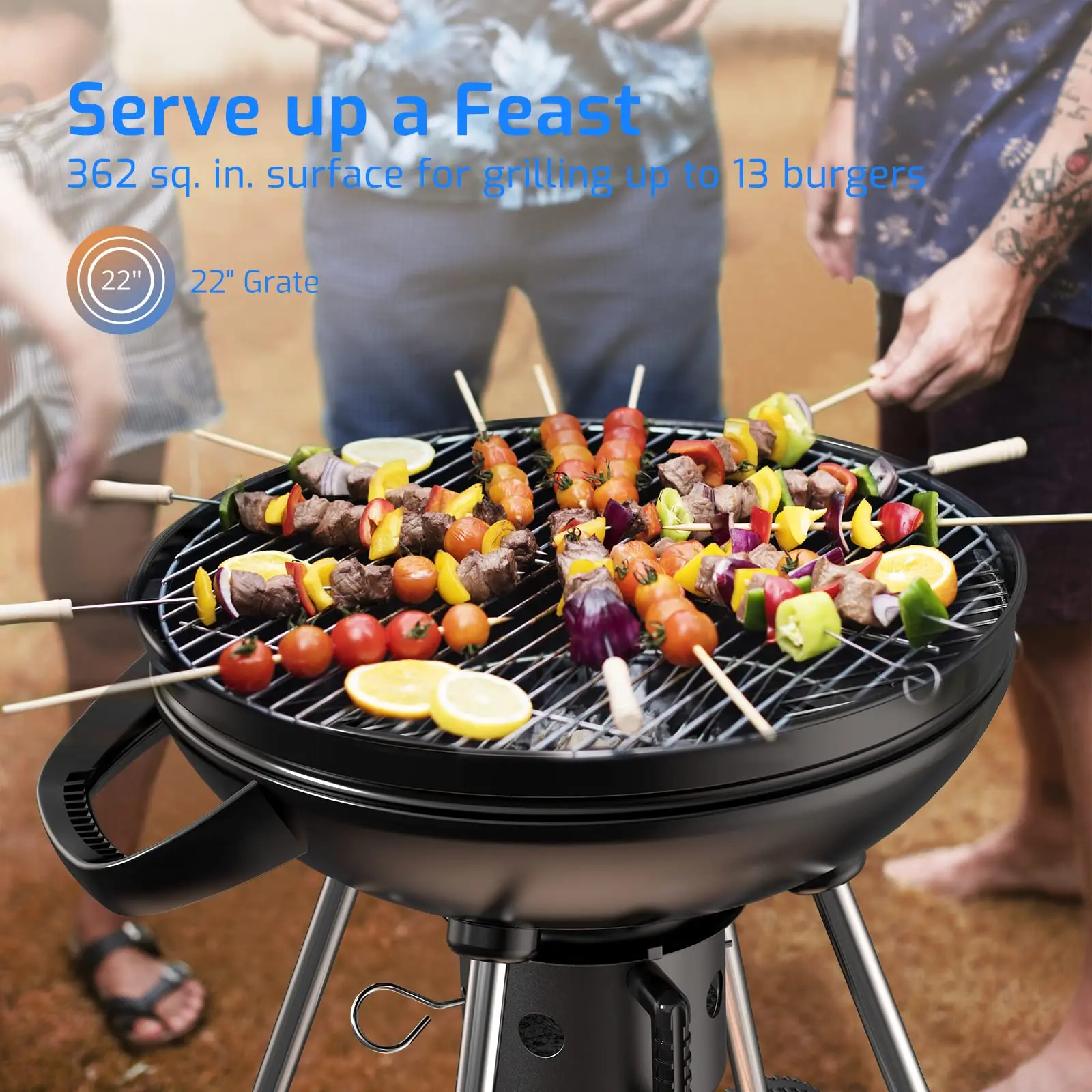 Weber Barbecue Kettle Charcoal Outdoor Picnic Heat Control Round Trolley BBQ Gril