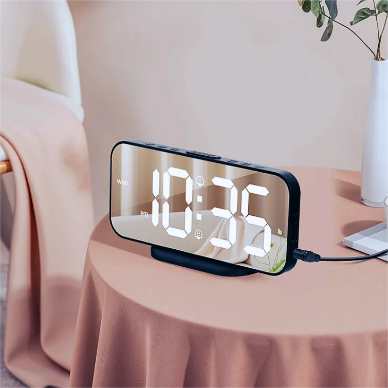 LED Clock Bedside Smart, Digital Alarm Clocks  Watch Funtion USB Wake Up Alarm Clock/
