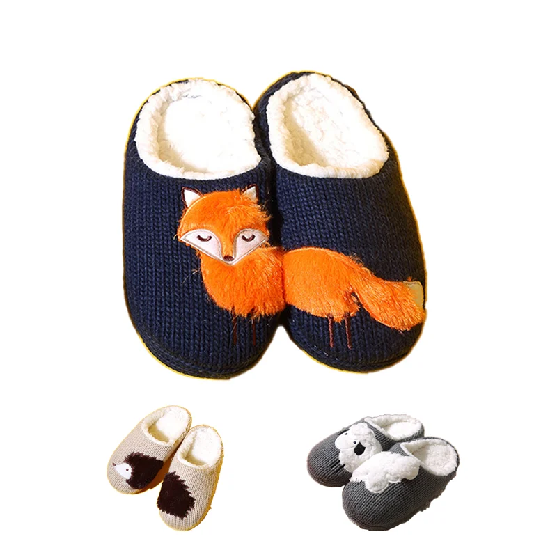 2023 New Cartoon Cotton Slippers for Men and Women Indoor Warm Cute Slide with Fur Plush Insole and TPR Outsole for Autumn