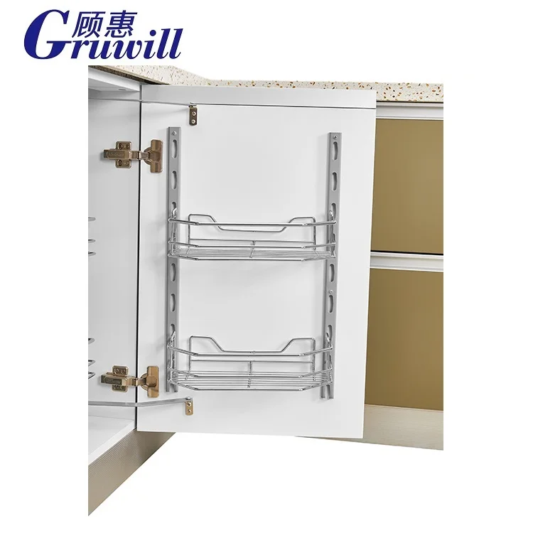 kitchen cabinet pantry units with pull out wire baskets for storage