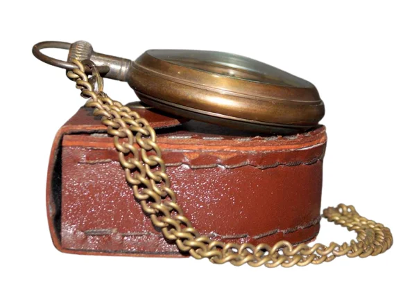 Top Quality Vintage Brass Pocket Watch With Leather Box Antique Finished at Cheap Price