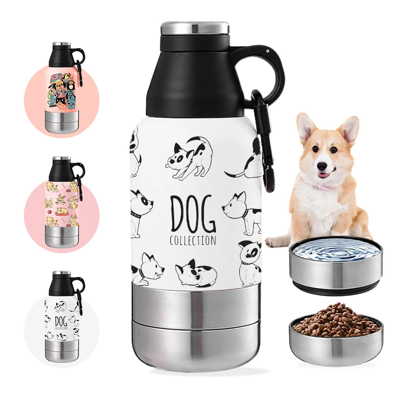 Best Seller Leak Proof Portable Puppy Pet Water Bottle Dog Water Bottle for Outdoor Walking Travel with Two Pet Feeder Bowls