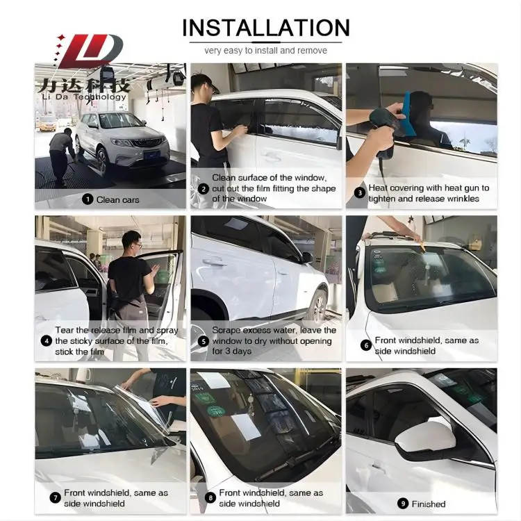 LIDA 2ply Nano Ceramic Film For Car 2mil 10% Vlt 90% IRR 87.71% Tesr Car Windshield Tint Film Roll Car Window Protection Film