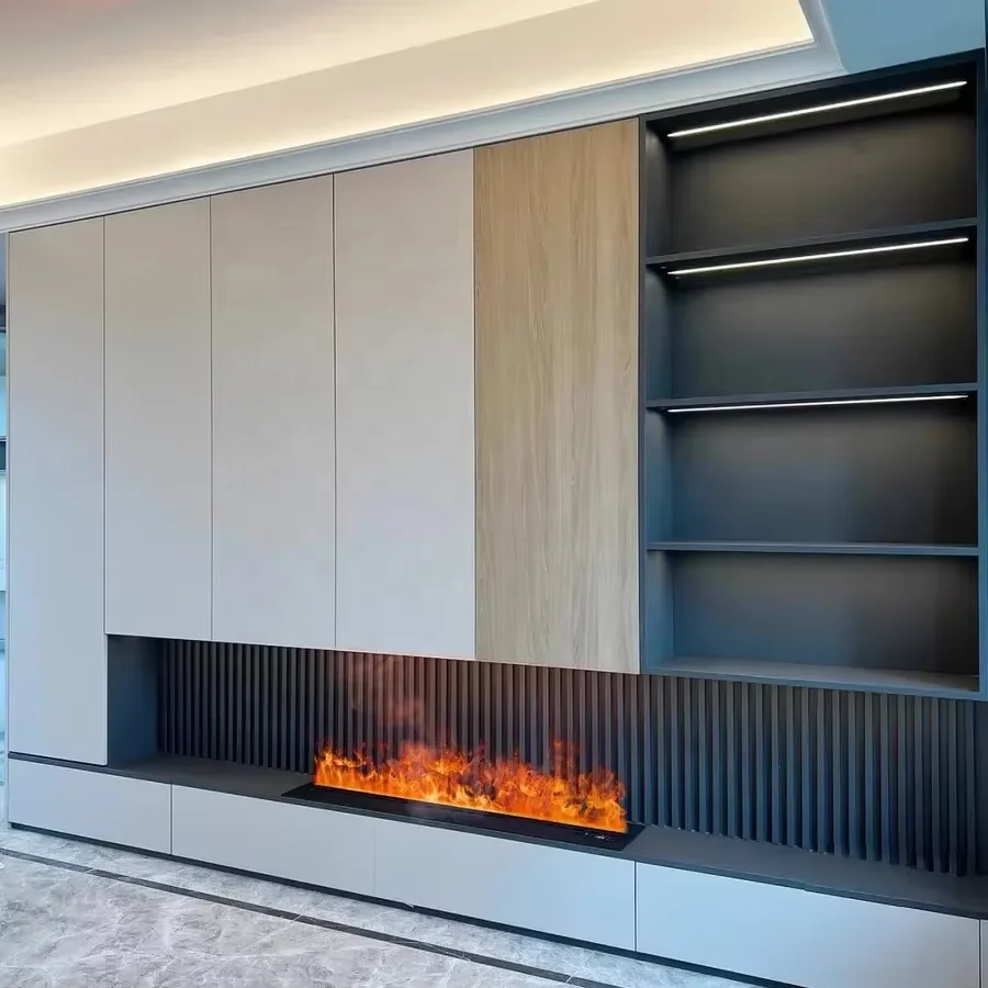 Steam Water Modern Design Artificial Firewall Mounted Electric Fireplace For Indoor Heating And Home Decoration