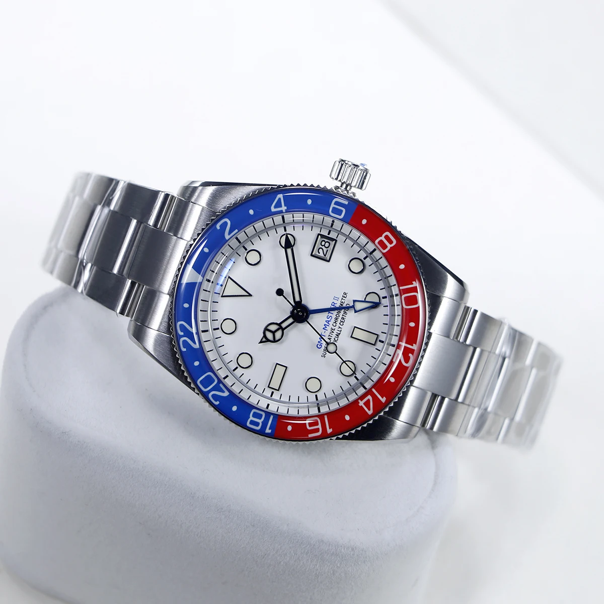 Solid Stainless Steel Sapphire Crystal Japan NH34 Movement Clean Custom Reloj Gmt Watch Automatic