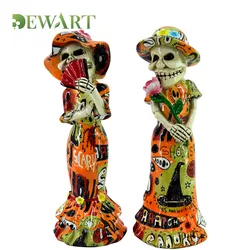 Promotional Custom Large Small Resin Decorative Skull Head Figurine Statue Toy Doll Wholesale Resin