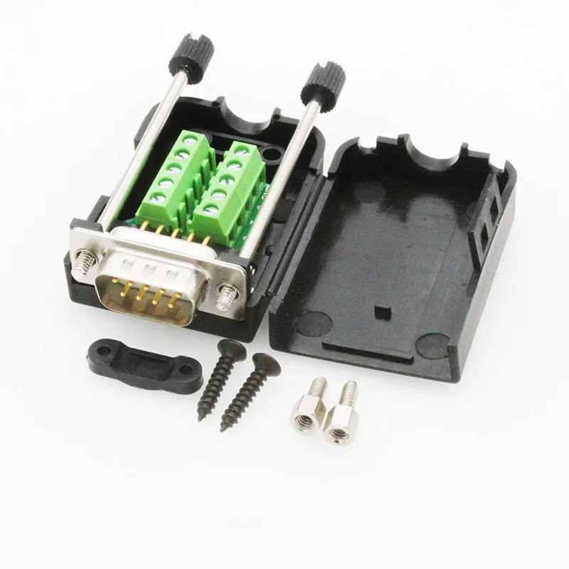 Serial port DB9 Solderless connectors RS232 RS485 9 Pin conversion terminal DB9 solderless male female terminal connectors