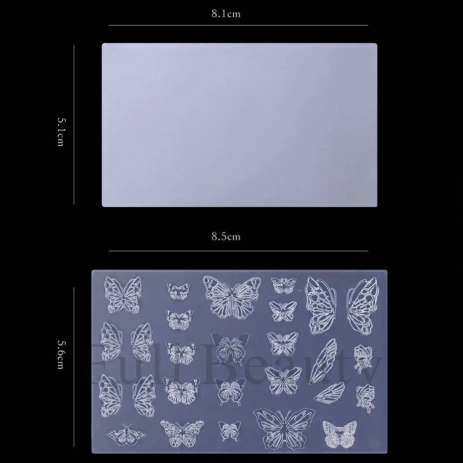 Butterfly Silicone Nail Carving Mold Snowflakes Mould Stamping Plate Durable Gel Print Stencils Varnish Template Manicure Tool