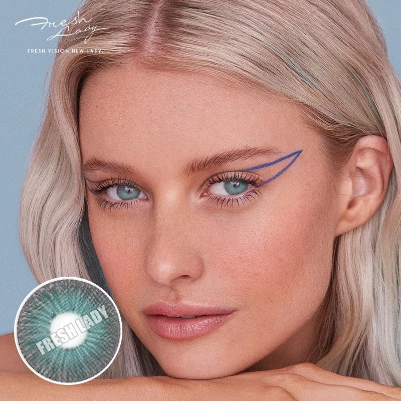 12 Tones Day Lens Lentes Fresh Lady Wholesale Yearly Eye Contacts Blue Cosmetic Eye Lenses Color Contact Lenses