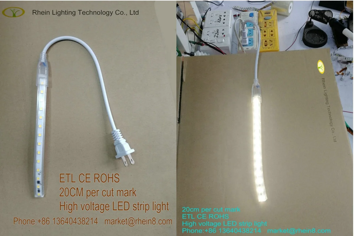 
20cm cuttable short cut length 120v 220v led flexible strip light 
