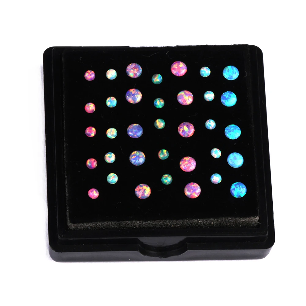 Tooth gems supply wholesale round cabochon opal stones 2mm safe lead free tooth jewelry for women