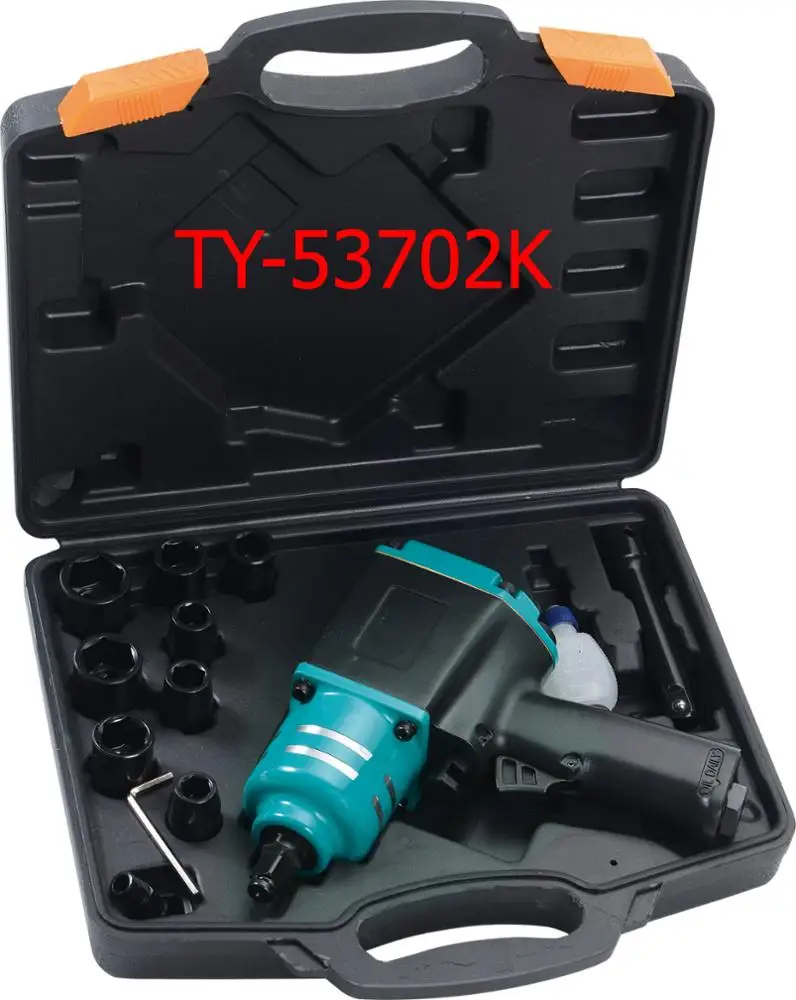 TY52811K Air Impact Wrench Kit (12-Piece) 400 ft.lbs break torque, twin hammer auto shop repair kit