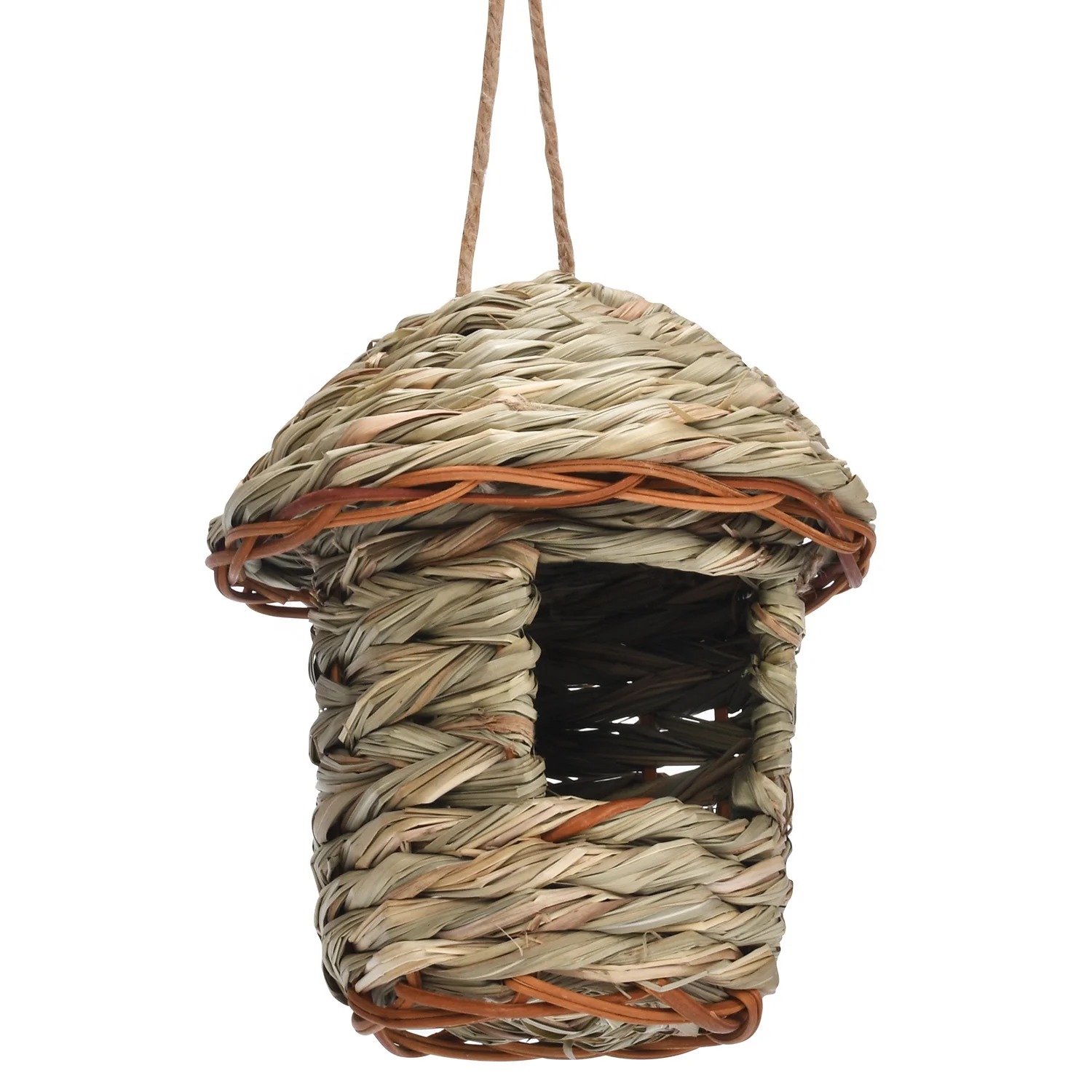 Hummingbird Birdhouse for Outside Hanging Grass Hand Woven Bird Nest Natural Bird Hut for Outdoor
