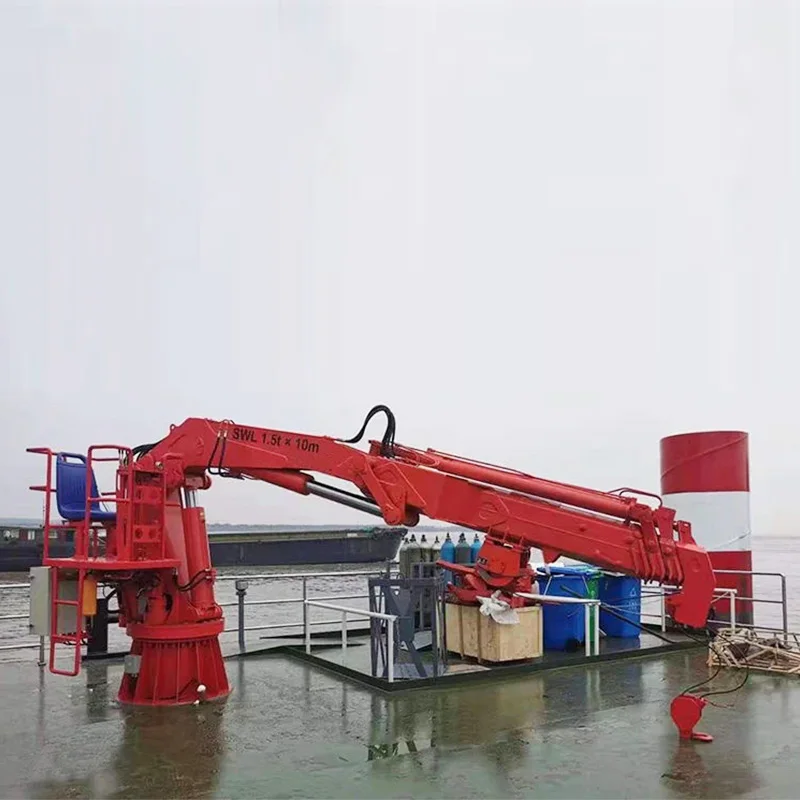 Marine hydraulic arm  boat crane marine telescopic cranes hydraulic cargo deck crane