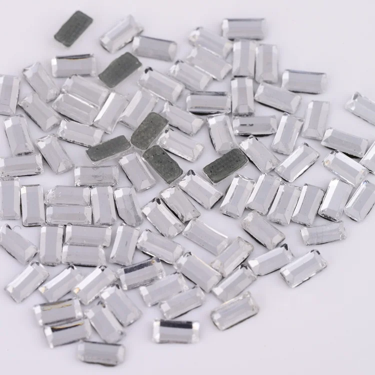 High quality flat back rectangle Mermaid shape K9 crystals rhinestone ab strass korean shape  hotfix rhinestone