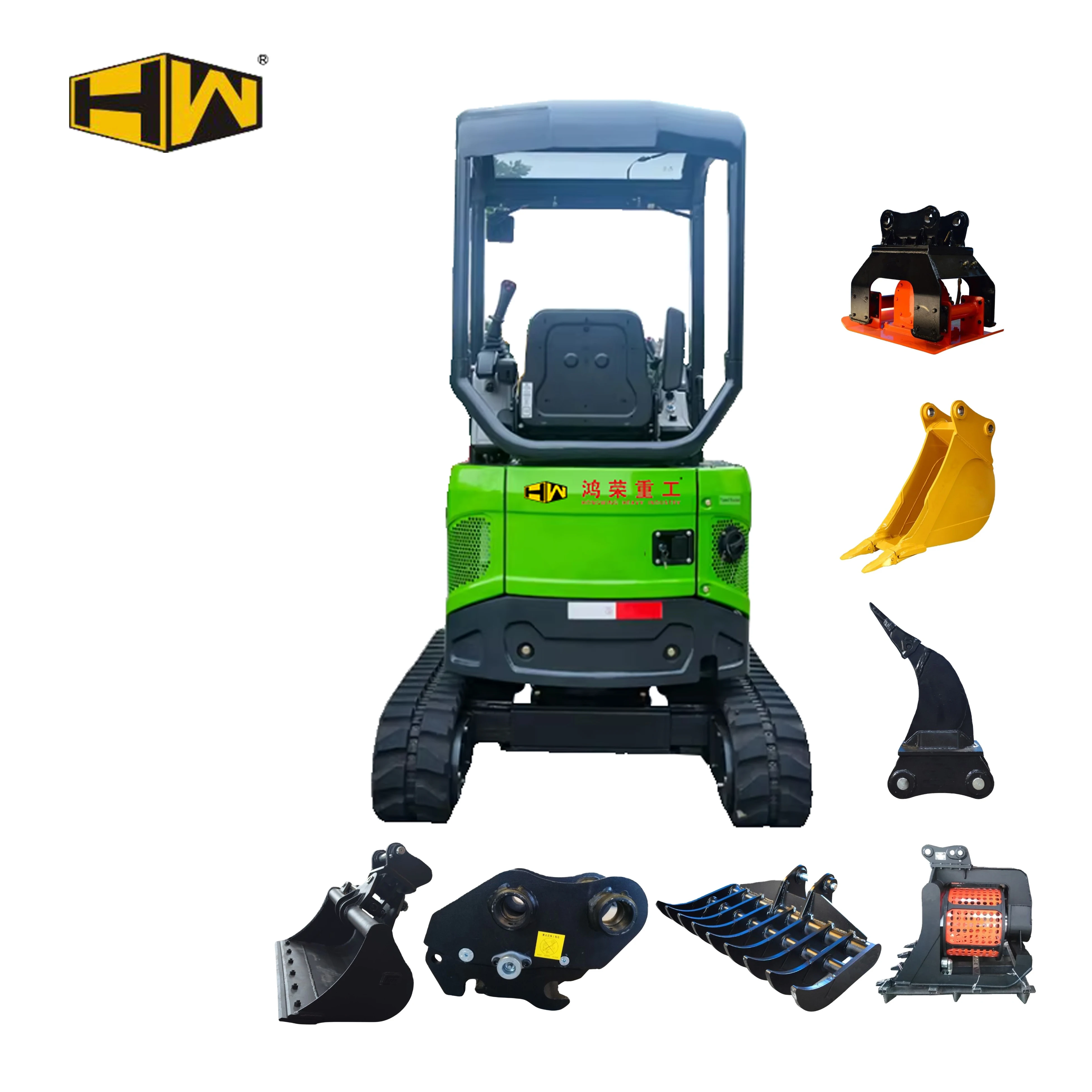 HW Earthmoving Machinery Mini Crawler Tracks Excavator Micro Excavator 1.5 Ton Tractor Excavator Agt Industrial