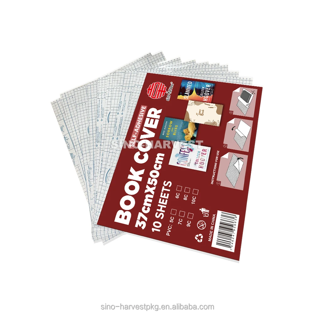 School Student Used Protective Adhesive Book Cover For Textbooks Pvc Transparent Self Adhesive School Book Cover