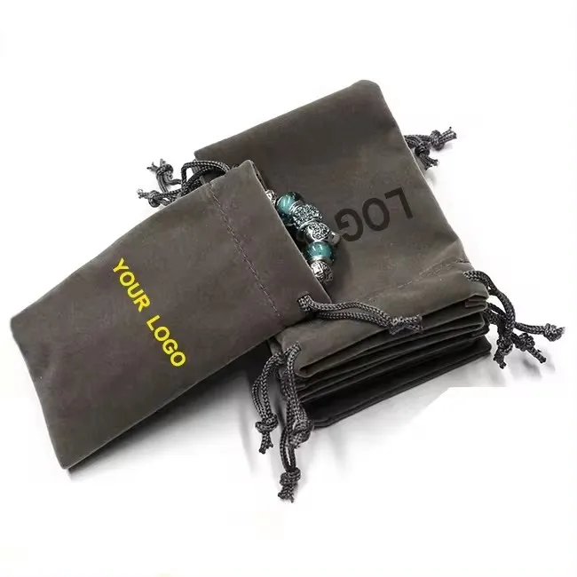 Custom small satin cotton gift bags cloth jewelry canvas shopping velvet drawstring dust pouch packaging bag with logo