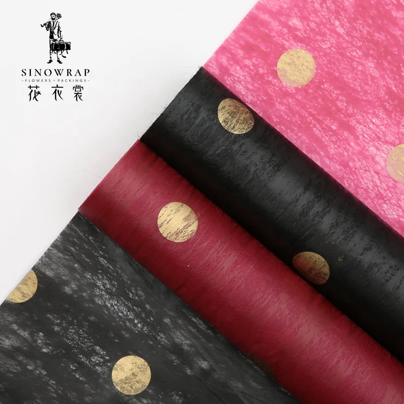 Декоративная переработанная Цветочная оберточная бумага с узором в горошек для упаковки цветов на День святого Валентина
