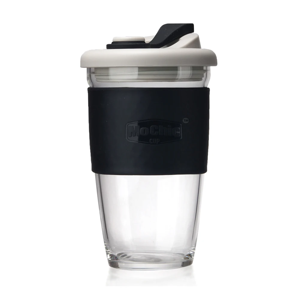 
Eco-Friendly Insulation Non-Slip Portable Coffee Milk Tea Transparent Glass Cups With Silicone Cover 