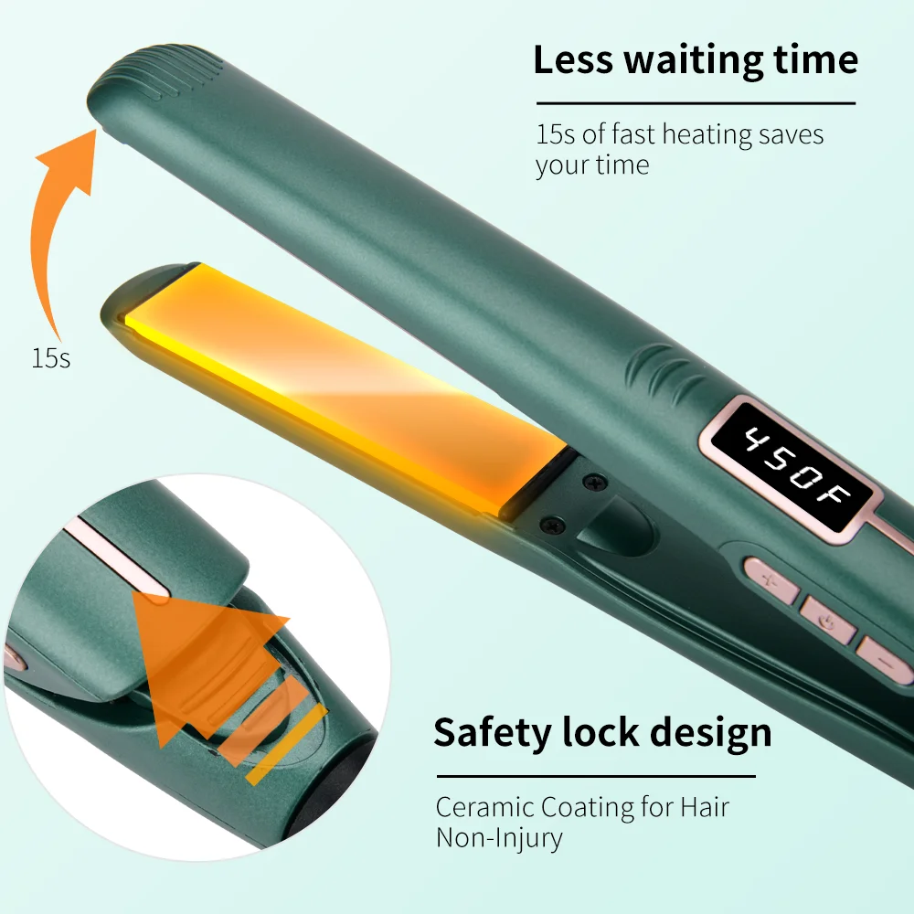 PRITECH Coating Fast Heating Electric Hair Straightener Planchas De Cabello Dual Voltage Ceramic Flat Iron LED Customized 48W