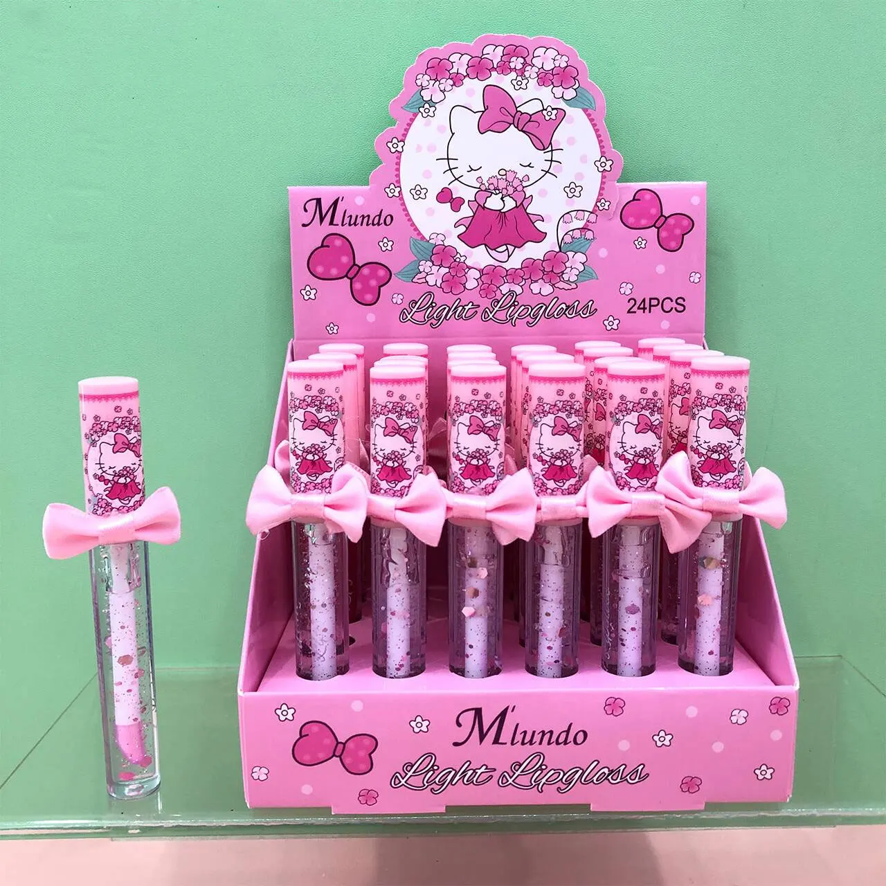 Cute Cat Mirror Lip Glaze Moisturizing Repair Pearlescent Lip Oil Shiny Lip Gloss 24pcs/box Cosmetics Wholesale