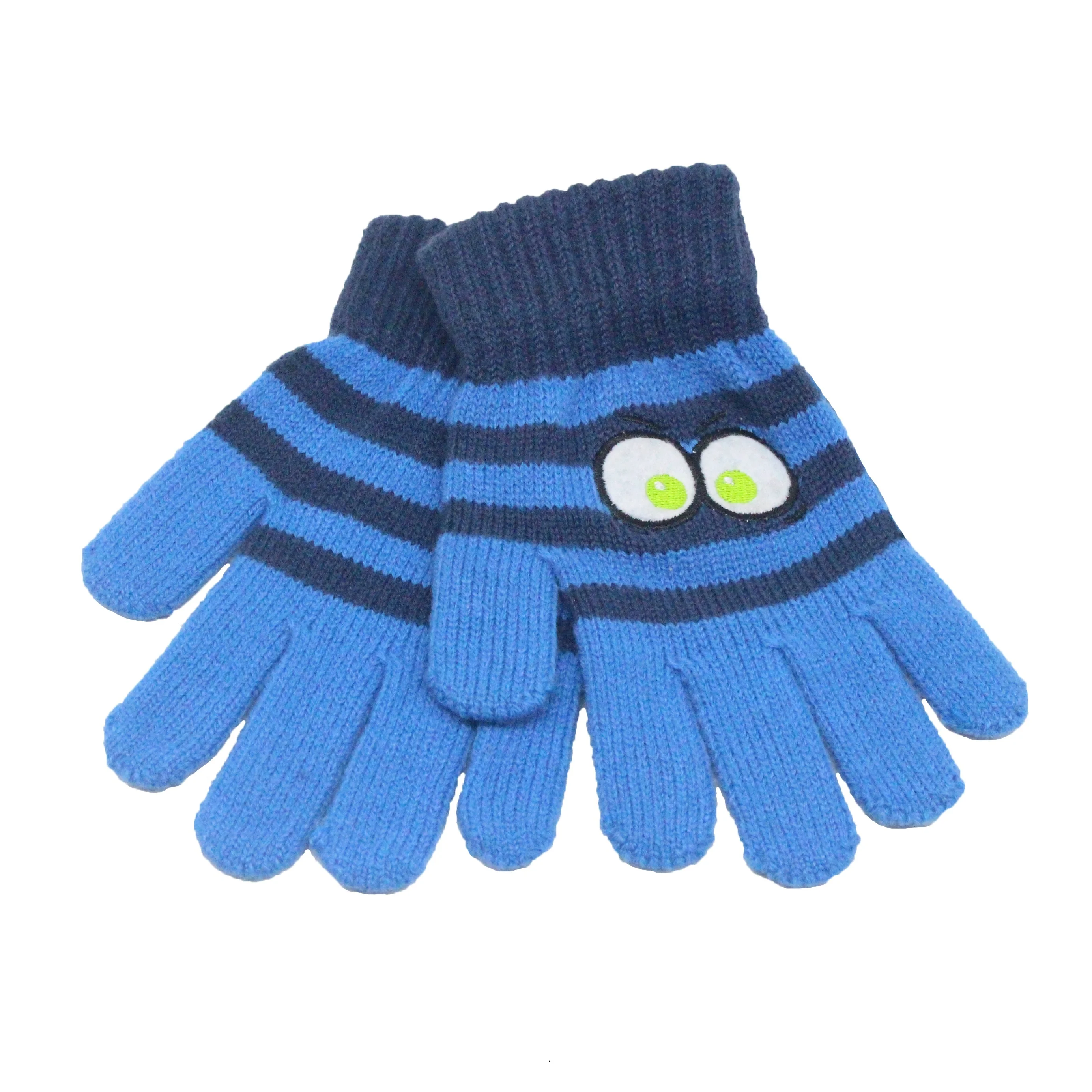 Latest design custom printed child cute knit acrylic hand glove