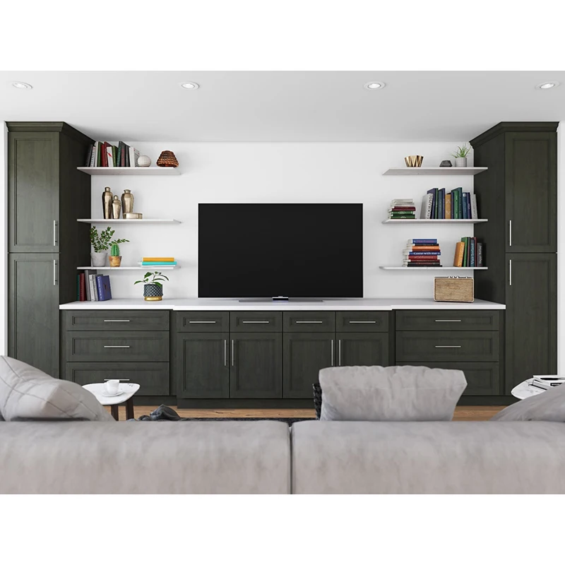 Gabinetes de Cocina RTA White Shaker Modular Kitchen Cabinets Solid Wood Direct From China