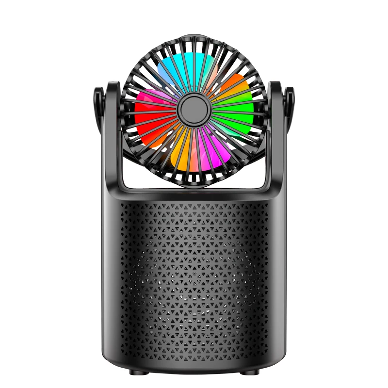 New 4 In 1 Portable bluetooth speaker Wireless Speaker Mini Speaker with Fan LED light USB TF Karaoke MIC