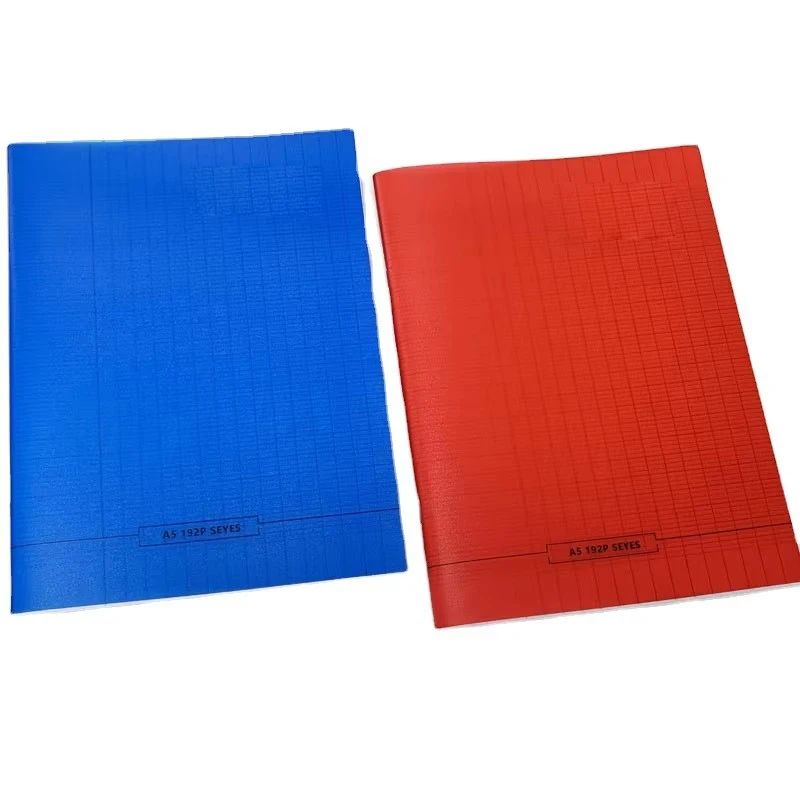Custom Staple Bound Color PP Cover A5 192 Page Seyes French Ruled Line Homework Notebook Composition Books School Exercise Book
