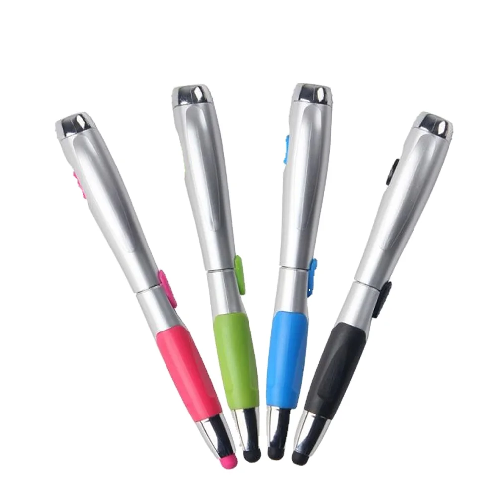 3 in 1 active click stylus plastic promotional custom logo light pen for ipad