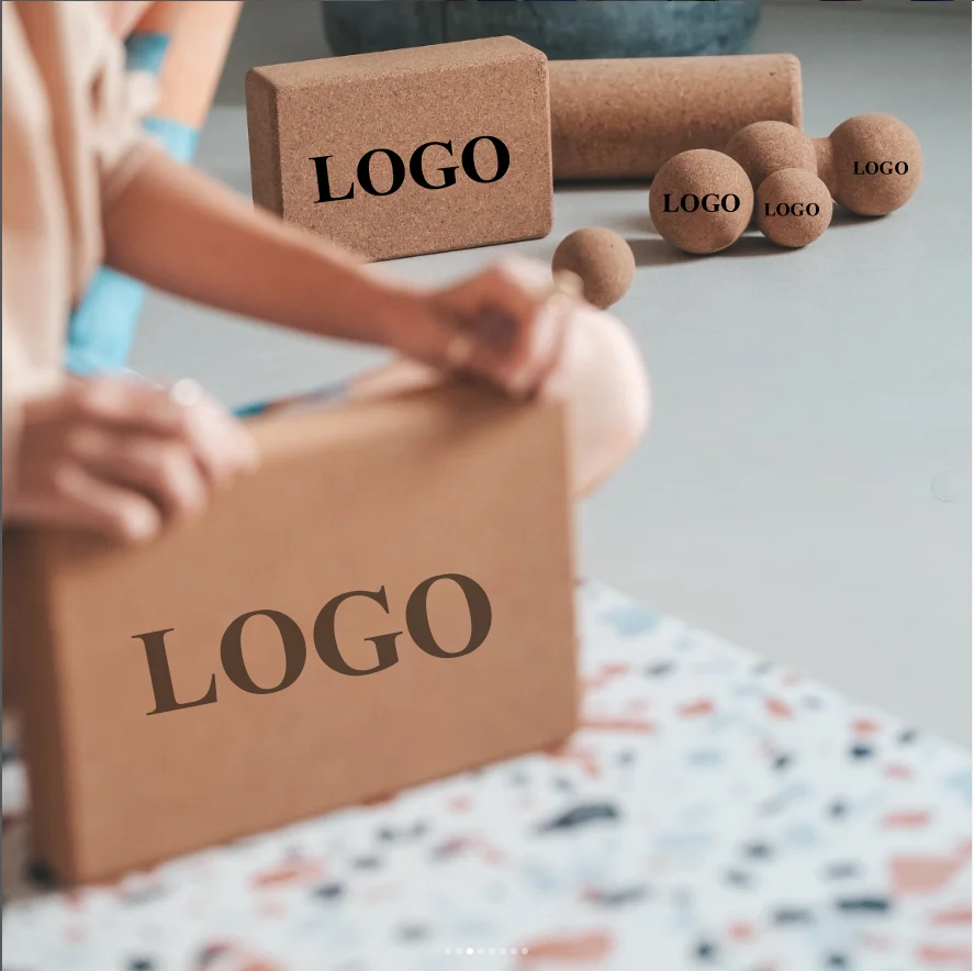 Deep Fitness Eco-Friendly Logo Printing Available Fitness Yoga Ball Cork Massage Wooden Yoga Cork Massage Ball