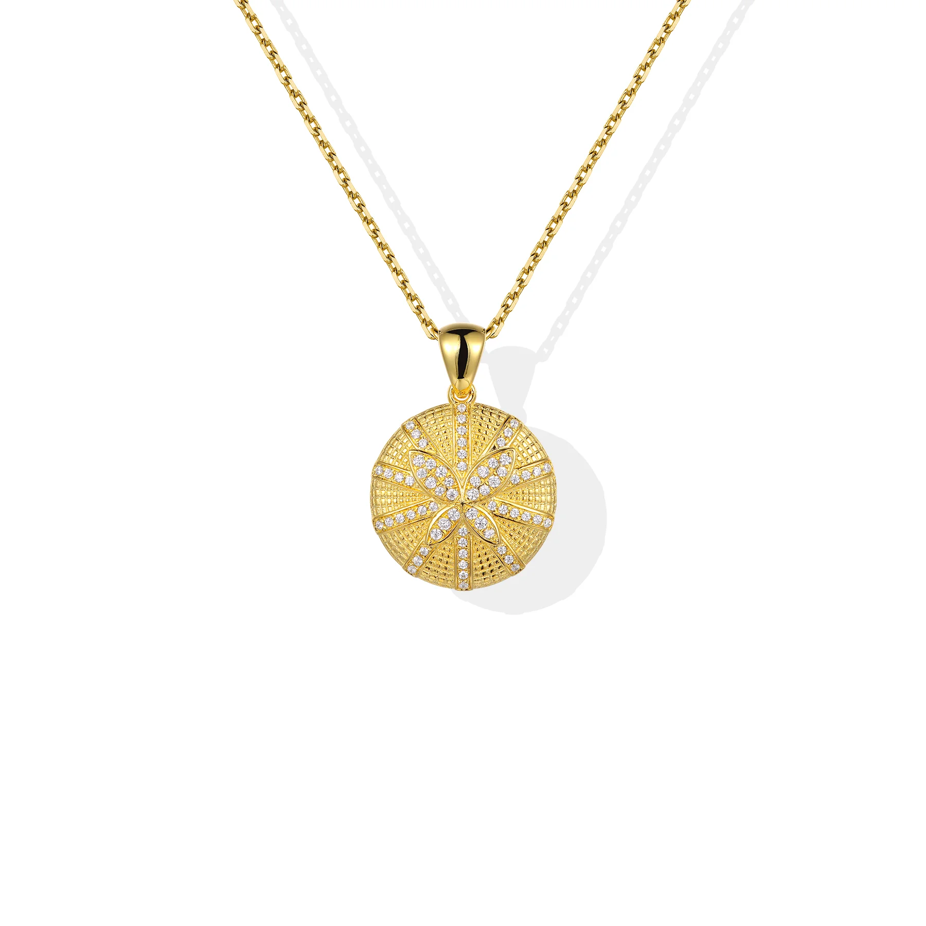 Mandala Design 9K 14K 18K Gold Diamond Pendant Butterfly Luxury Pendant Necklace