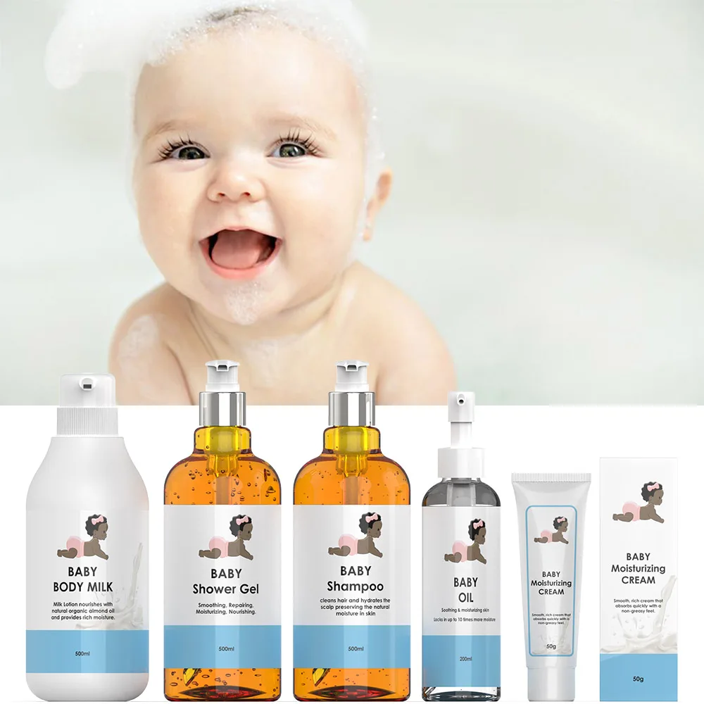 Natural Mild Organic Vegan Baby Skin Care Products Set Moisturizing Bottle Set Private Label OEM Cosmetics Factory