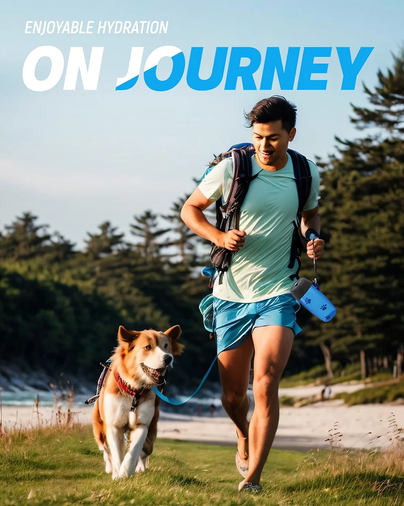 Portable Water Bottle Outdoor Walking Puppy 2 In 1 Pet Travel Tumbler Dispenser Cat Drinking Bowl Dog Feeder Pet Water Bottle