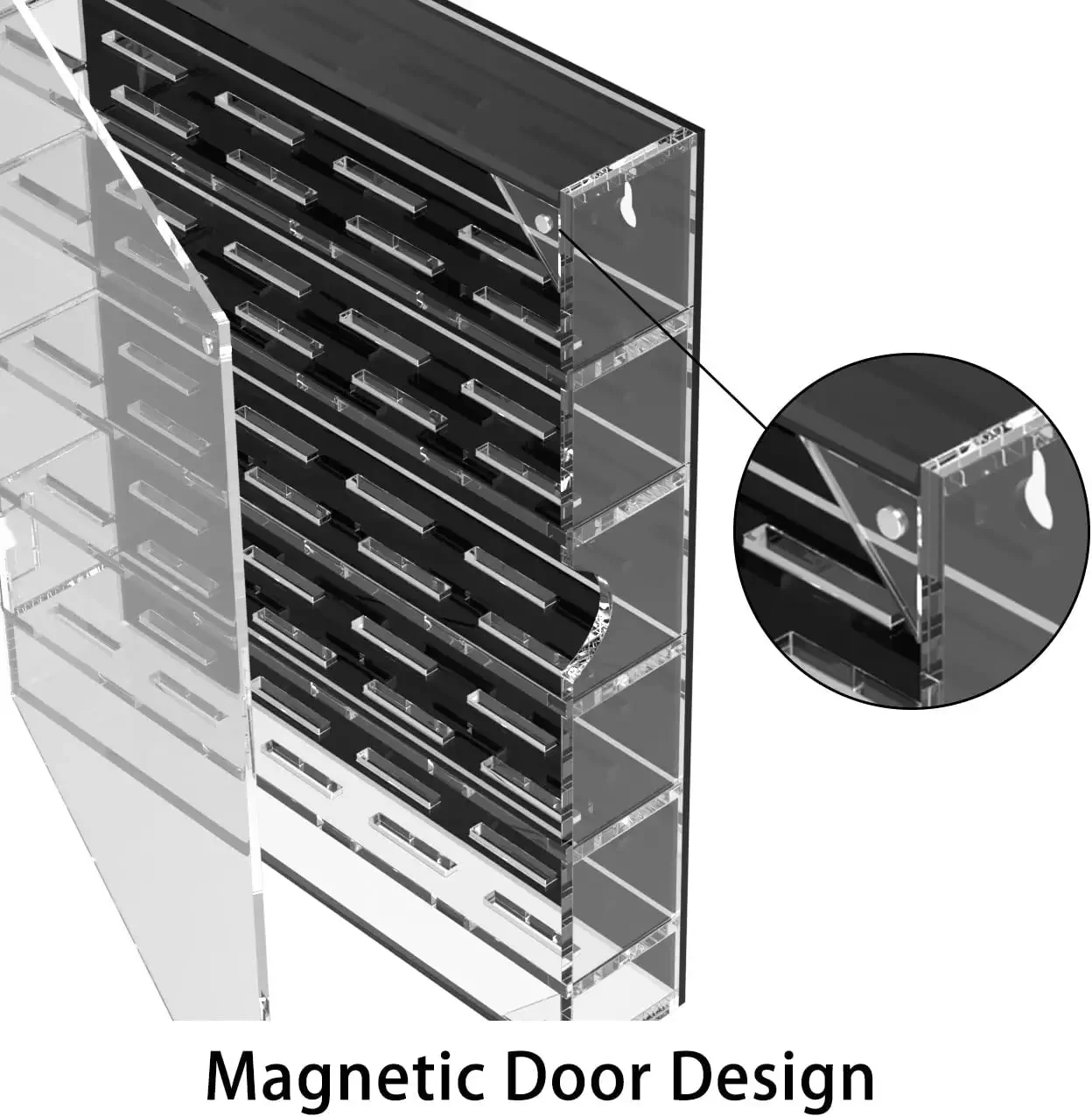 Factory custom challenge coin display case wall hanging display stand adjustable coin display box