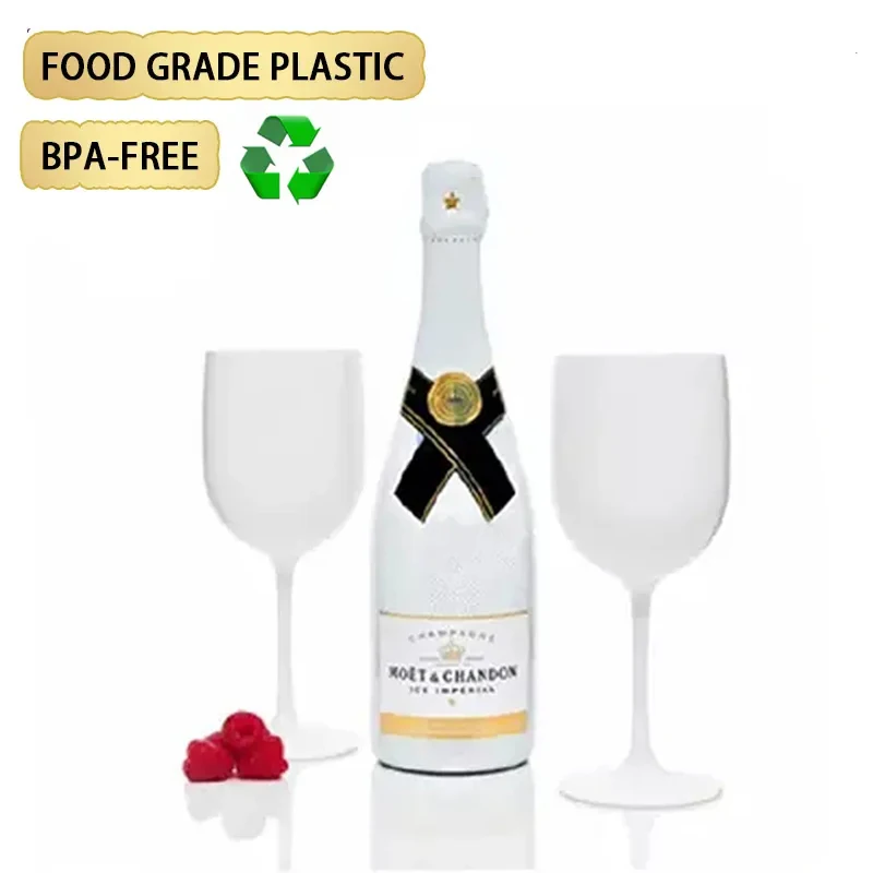 BPA Free Unbreakable White Plastic Wine Glasses Champagne Flutes Acrylic Red Wine Glasses