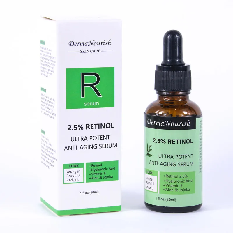 Organic Natural Anti Aging Vibrant Glamour Vitamin E Hyaluronic Acid Aloe & Jojoba Retinol Serum