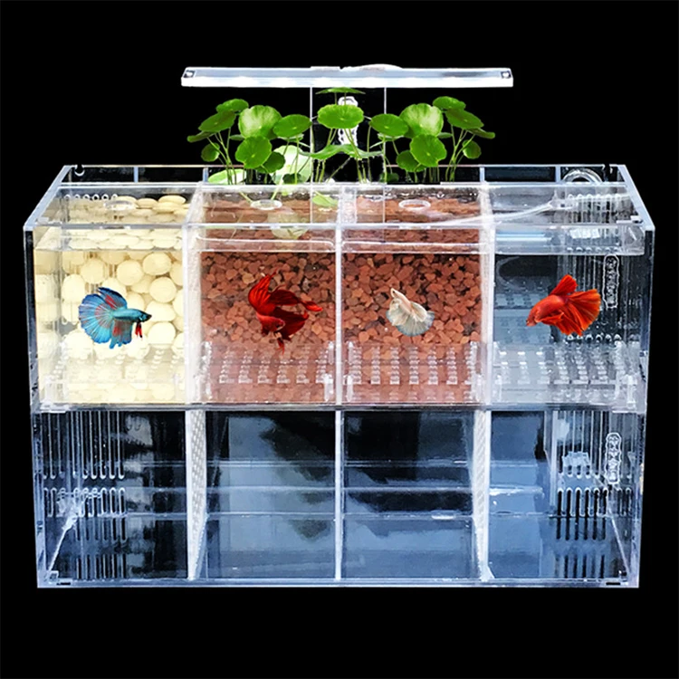 Relaxlines open aquarium rectangular four grid acrylic aquarium landscape small desktop fish tank