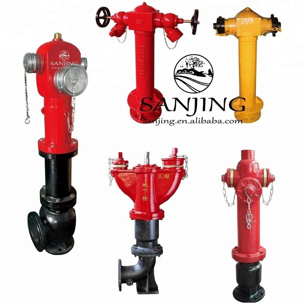 SANJING Two Way Brass Outlet Landing Valve  Wet Pillar Hydrant BS750 Fire Hydrant